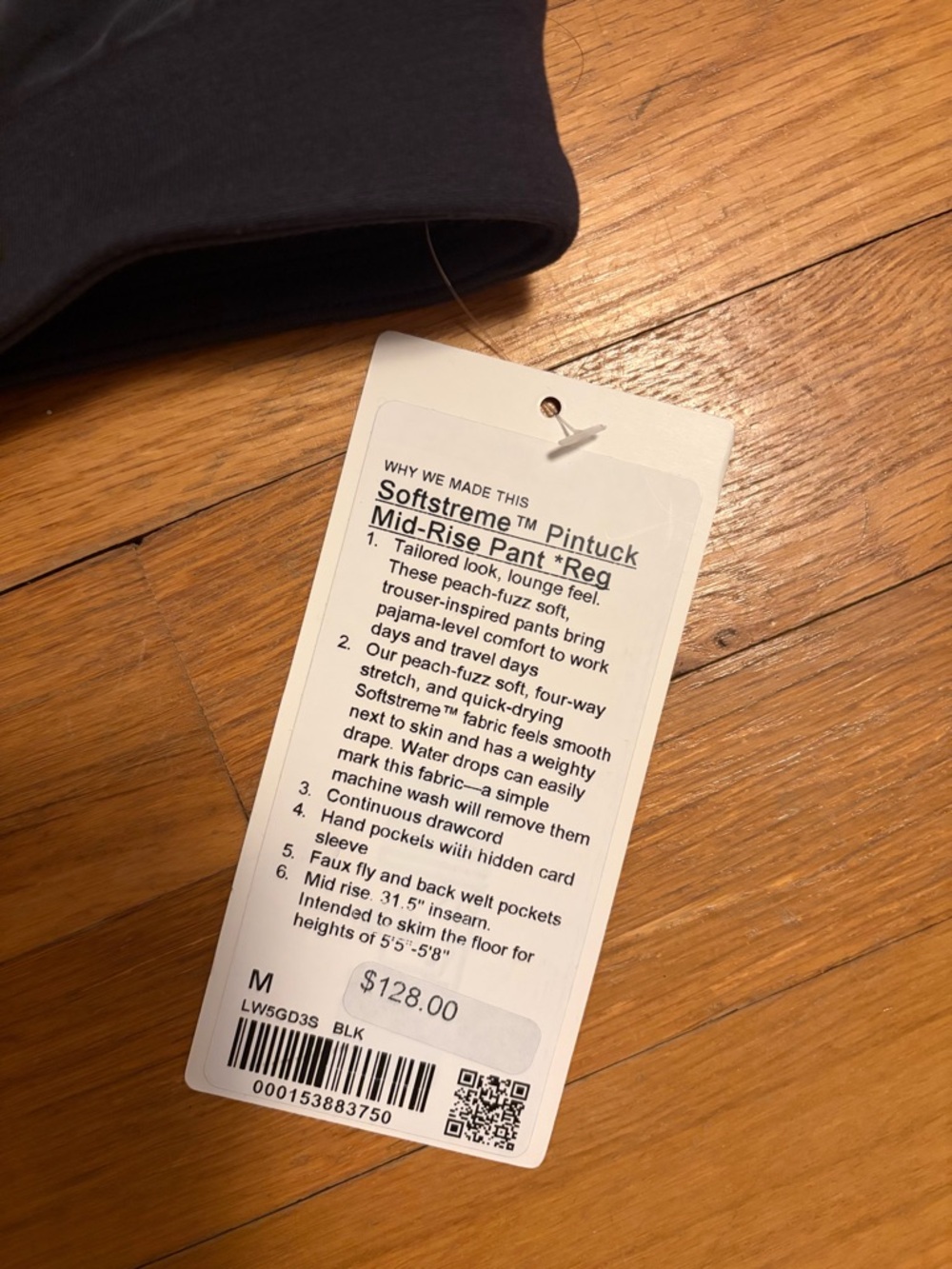 Lululemon Softstreme Pintuck Mid-Rise Pant Black Size M with Tags